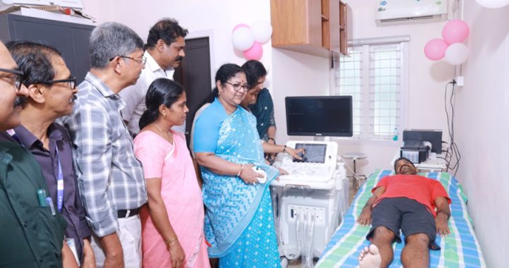 നാഷണല്‍ ഇന്‍സ്റ്റിറ്റ്യൂട്ട് ഓഫ് ഫിസിക്കല്‍ മെഡിസിന്‍ ആന്‍ഡ് റീഹാബിലിറ്റേഷനിലെ (നിപ്മര്‍) അല്‍ട്രാ സൗണ്ട് സ്‌കാനിങ്ങ് യൂണിറ്റ് ഉദ്ഘാടനം ഉന്നത വിദ്യാഭ്യാസ സാമൂഹ്യ നീതി വകുപ്പ് മന്ത്രി ഡോ. ആര്‍. ബിന്ദു നിര്‍വഹിക്കുന്നു.