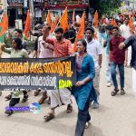 എബിവിപി മന്ത്രി ഡോ. ആര്‍. ബിന്ദുവിന്റെ ഓഫീസിലേക്ക് നടത്തിയ പ്രതിഷേധ മാര്‍ച്ച് പോലീസ് തടഞ്ഞു
