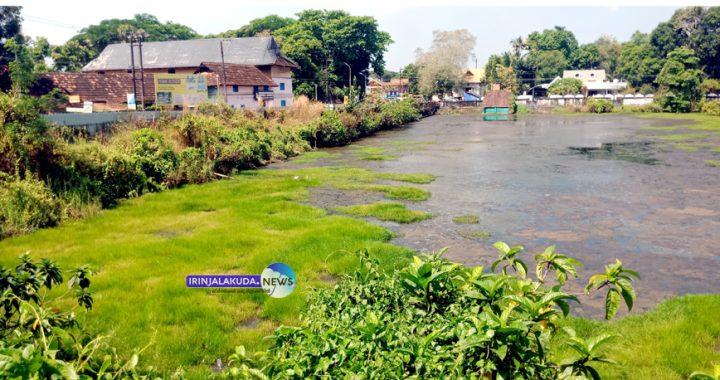 കൂടല്‍മാണിക്യം ക്ഷേത്രം കിഴക്കേനടയിലുള്ള കുട്ടന്‍കുളം കാടുകയറി പൂപ്പല്‍ നിറഞ്ഞ നിലയില്‍.