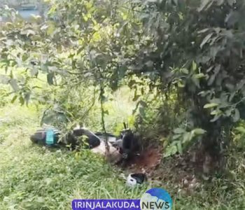 പൊറത്തൂര്‍ ക്ഷേത്രത്തിന് സമീപം മുള്ളന്‍പന്നി ഇടിച്ചു തെറിച്ചുവീണ ഇലക്ട്രിക് സ്‌കൂട്ടര്‍ സമീപത്തെ കുറ്റിക്കാട്ടില്‍.