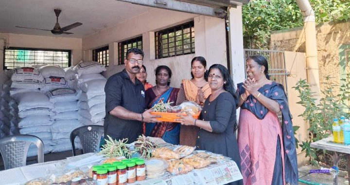 കാറളം കുമരഞ്ചിറ ഭരണിയോടനുബന്ധിച്ച് സംഘടിപ്പിച്ച കാറളം സിഡിഎസിന്റെ ഉത്സവ ചന്ത കാറളം പഞ്ചായത്ത് പ്രസിഡന്റ് കെ.കെ. ശിവന്‍ കുട്ടി ഉദ്ഘാടനം ചെയ്യുന്നു.