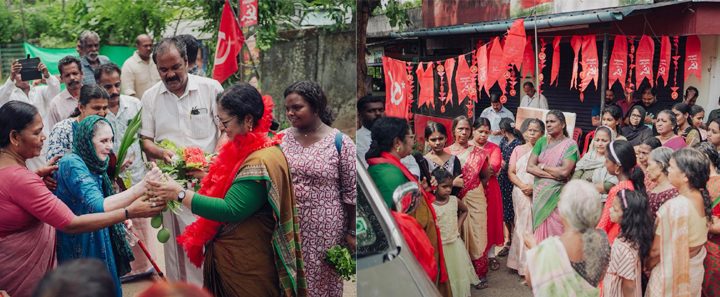 എല്‍ഡിഎഫ് സ്ഥാനാര്‍ത്ഥി ഡോ ആര്‍ ബിന്ദുവിന് കാട്ടൂര്‍ പഞ്ചായത്തില്‍ നല്‍കിയ സ്വീകരണം.