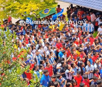 ഫിഫ ഫുട്‌ബോള്‍ വേള്‍ഡ് കപ്പിന്റെ ആവേശം ഉള്‍ക്കൊണ്ട് ഇരിങ്ങാലക്കുട ഭാരതീയ വിദ്യാഭവനില്‍ ഫിഫ ഫിയസ്റ്റ എന്ന പേരില്‍ സംഘടിപ്പിച്ച ആഘോഷ പരിപാടികളുടെ ഭാഗമായി വിവിധ രാജ്യങ്ങളുടെ ജഴ്‌സികള്‍ അണിഞ്ഞ വിദ്യാര്‍ഥികള്‍.