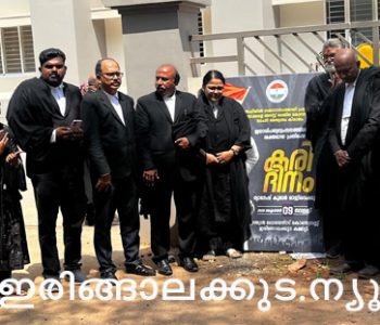 ഇന്ത്യന്‍ ലോയേഴ്‌സ് കോണ്‍ഗ്രസ് ഇരിങ്ങാലക്കുട യൂണിറ്റിന്റെ ആഭിമുഖ്യത്തില്‍ സംഘടിപ്പിച്ച കരിദിനാചരണത്തില്‍ പങ്കെടുത്തവര്‍.